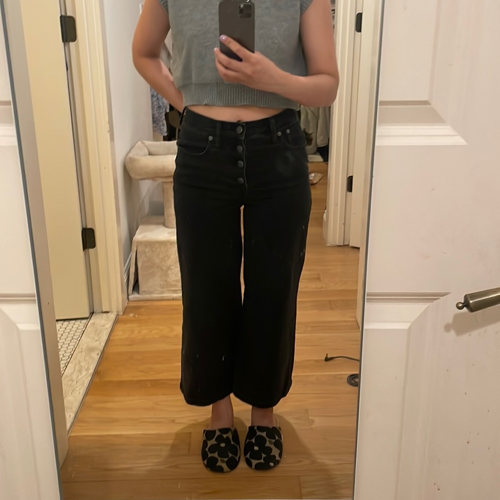 Made well wide-leg crop jeans